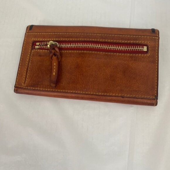 Dooney & Bourke brown Florentine Leather Checkbook Wallet/wristlet, and keychain - Picture 7 of 8